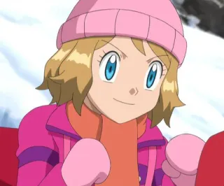 🔥 Serena Pokemon Аниме, Покемон, Серена, Мультфильм, Персонаж, Девушка, Зима, Снег whatsapp sticker