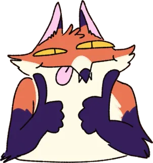 👍 キツネ, 漫画, いいね, 動物, かわいい telegram sticker
