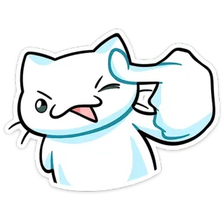 😉 cat, finger gun, gesture, cartoon, animal, funny, cute telegram sticker