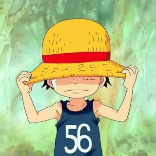 👒 Monkey D. Luffy One Piece アニメ, 漫画, キャラクター, ワンピース, ルフィ telegram sticker