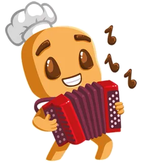 💩 chef, accordion, music, cartoon, cheerful, cook, musical instrument telegram sticker