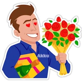 😍 Akku amore, rose, fiori, regalo telegram sticker