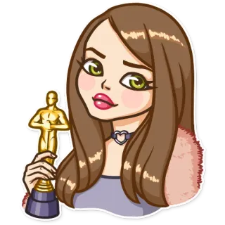 🏆 женщина, мультфильм, награда, трофей, девушка, красота telegram sticker