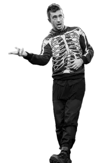 🙄 Tyler Joseph zanger, twenty one pilots, muziek, skelet, hoodie telegram sticker