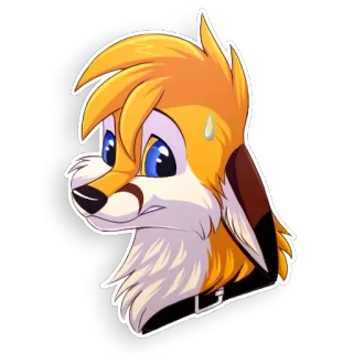 😓 renard, dessin animé, furry, animal, expression, illustration telegram sticker