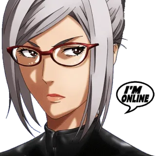 👾 I'M ONLINE Anime, Mujer, Gafas, Online, Chat whatsapp sticker
