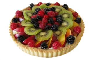 💩 nourriture, dessert, tarte, fruit, kiwi, mûre, framboise, pêche whatsapp sticker
