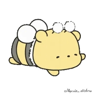 🍯 pszczoła, zwierzę, kawaii, słodki, kreskówka, żółty, naklejka whatsapp sticker