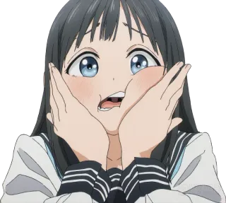 😱 Anime, Ragazza, Uniforme scolastica, Carina, Divertente, Espressione whatsapp sticker