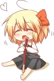 😍 อนิเมะ, จิบิ, น่ารัก, คาวาอิ, กิน, ป๊อกกี้, หัวใจ telegram sticker