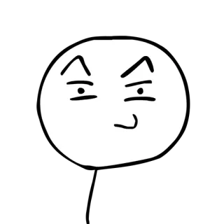 😏 Emoji, Ekspresi, Wajah, Karakter, Kartun, Gambar tongkat telegram sticker