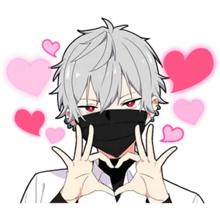 ♥ อนิเมะ, หัวใจ, รัก, น่ารัก, คาวาอิ, สติกเกอร์, เด็กผู้ชาย telegram sticker