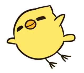 😌 poulet, animal, dessin animé, mignon, poussin, jaune whatsapp sticker