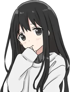 🤔 anime girl, cute, character, manga, kawaii, digital art telegram sticker