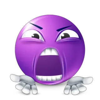 😫 emoji, angry, purple, cartoon, scream, expression, mad telegram sticker