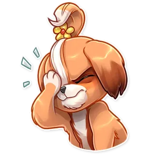 🤦‍♀ สุนัข, การ์ตูน, ดอกไม้, น่ารัก, เศร้า, อาย telegram sticker