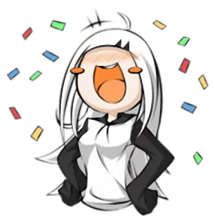 😝 Anime, Celebração, Confete, Kawaii, Feliz, Animado telegram sticker