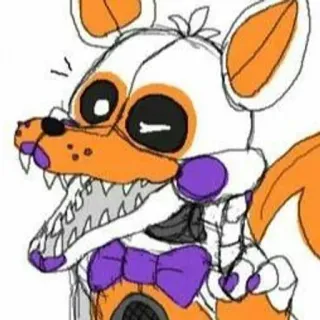 🌟 Foxy Five Nights at Freddy's videojuego, terror, animatrónico, personaje, Foxy, fanart telegram sticker