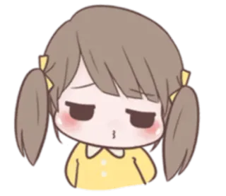 😔 Desenho animado, Garota, Beicinho, Fofo, Anime, Emoji whatsapp sticker