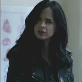 🥀 Jessica Jones donna, capelli neri, giacca, Marvel, serie tv telegram sticker