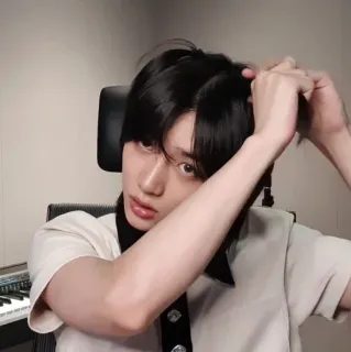 🐈‍⬛️ personne, K-pop, homme, portrait, selfie telegram sticker