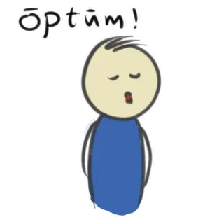 😘 ōptūm! bonhomme allumette, latin, optimisme, salutation telegram sticker