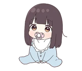 👶 anime, chibi, cute, baby, pacifier, cartoon telegram sticker