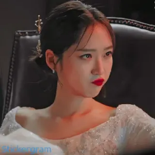 😗 Stickergram woman, portrait, red lipstick, dress, serious, stickergram telegram sticker