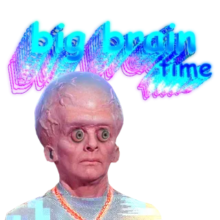 🧠 big brain time meme, big brain, funny, intellectual, humor telegram sticker