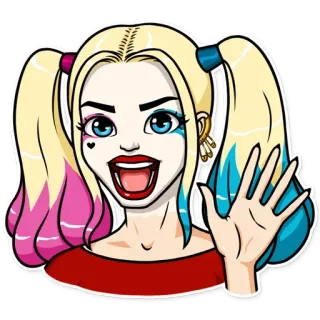 👋 Harley Quinn харли квинн, dc comics, злодей, мультфильм, комиксы telegram sticker