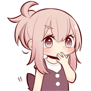 🫢 anime, carino, ragazza, chibi, kawaii, manga, adesivo telegram sticker
