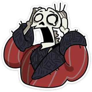 💀 scheletro, horror, spaventoso, scioccato, spettrale, mostro, cartone animato telegram sticker