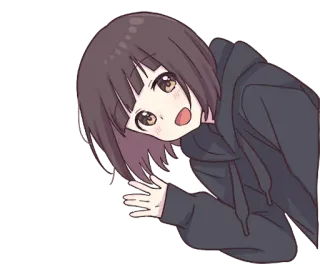 👋 Аниме, Девушка, Мультфильм, Милый, Подглядывать telegram sticker