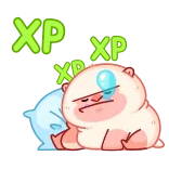 😴 XP XP XP cute, sticker, animal, cartoon, sleepy, xp, tired, pillow telegram sticker