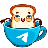 ☕️ Toast, Pain, Tasse, Café, Mignon, Dessin animé, Nourriture whatsapp sticker