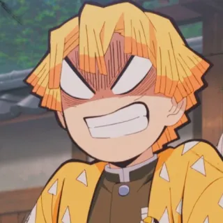 😡 Zenitsu Agatsuma Demon Slayer Anime, Demon Slayer, Zenitsu, En colère, Drôle telegram sticker