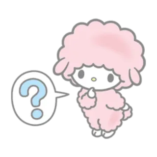 ❓ вопрос, персонаж, розовый, пушистый, милый whatsapp sticker