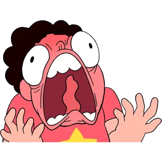 😵 Steven Universe 만화, 소리 지르는, 충격 받은, 과장된 표정, 웃긴 telegram sticker