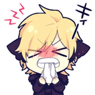 😝 Anime, Desenho animado, Doente, Tosse, Doente, Lenços de papel whatsapp sticker
