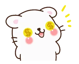 🤑 oso, dinero, dólar, dibujo animado, moneda, financiero, economía whatsapp sticker