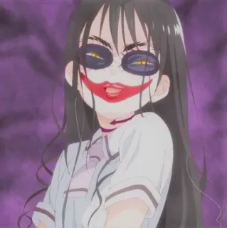 🎲 Anime, Meisje, Horror, Eng, Make-up telegram sticker