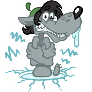 ❄ dibujos animados, lobo, personaje, ilustración telegram sticker