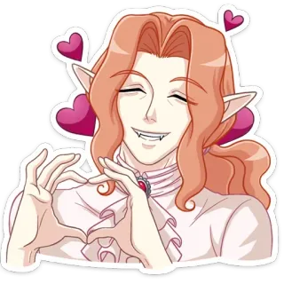 ❤️ anime, vampire, elf, hearts, smiling, cute, love telegram sticker
