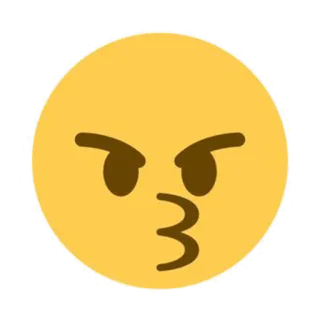 😗 emoji, kiss, face, yellow, emoticon, expression telegram sticker