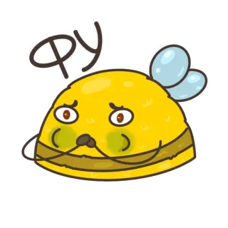🤢 Фу bij, cartoon, uitdrukking, schattig, insect telegram sticker