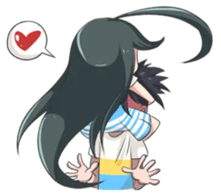 😍 hug, love, affection, cartoon, relationship telegram sticker