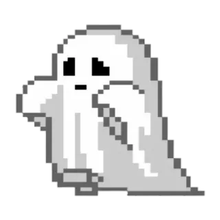 👻 призрак, пиксель арт, жуткий, милый, мультфильм telegram sticker