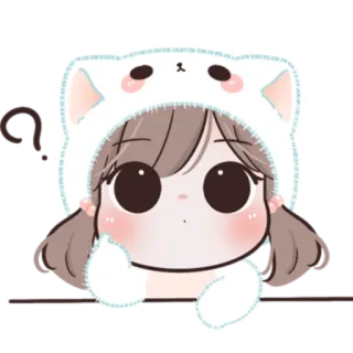 🍥 desenho animado, menina, fofo, kawaii, chibi, anime, gato, orelhas whatsapp sticker