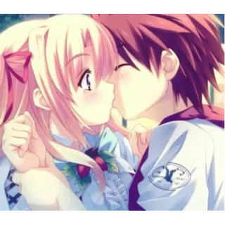 ❣️ Anime, Küssen, Paar, Romantik, Cartoon, Liebe, Beziehung telegram sticker