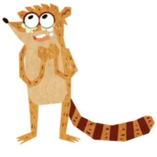 😭 Rigby Regular Show Rigby, Kreskówka, Zwierzę, Szop, Zwyczajny serial telegram sticker